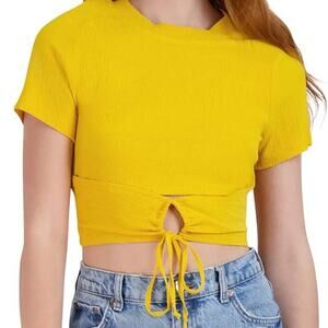 BCBGeneration Keyhole Drawstring Tie Crop Top Size Small